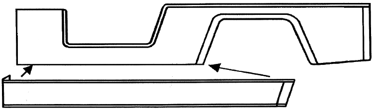 Jeep CJ8 Scrambler Lower Rocker Side Repair Section Diagram